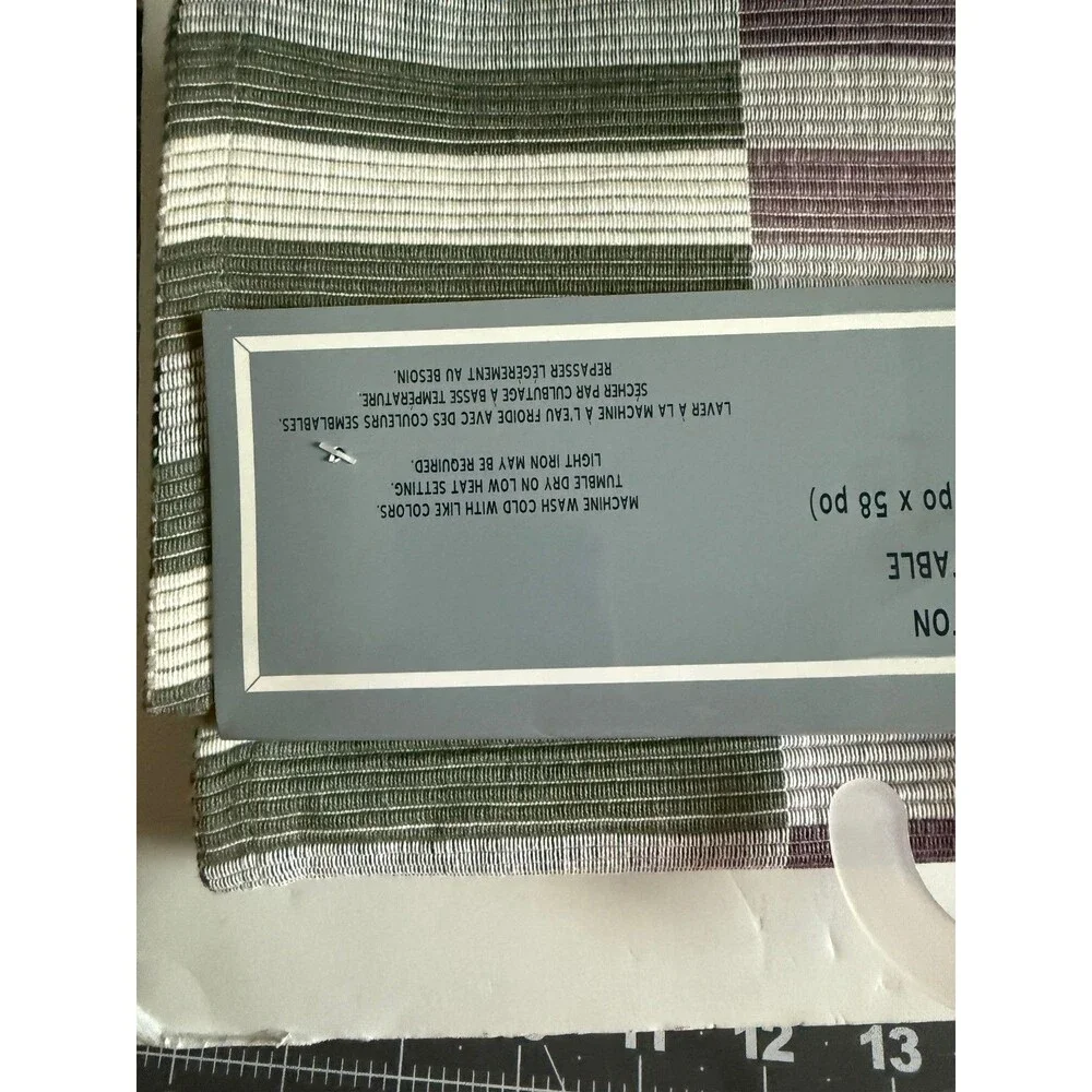 Prime Kitchen Table Runner Purple Green Gray Subway Tile Look 13x58